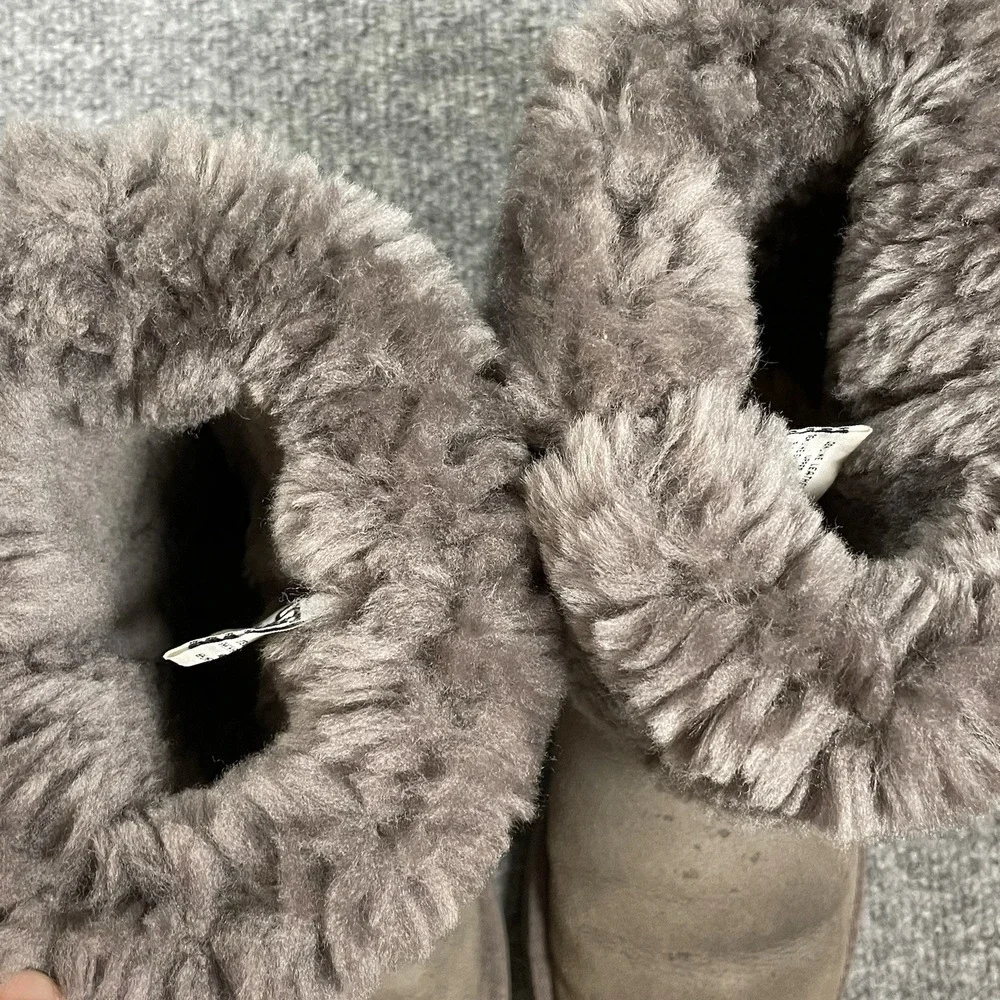 UGG Boots Classic Tall Women's Size 6 Grey Gray Pullon Sheepskin Shoes Warm Cozy